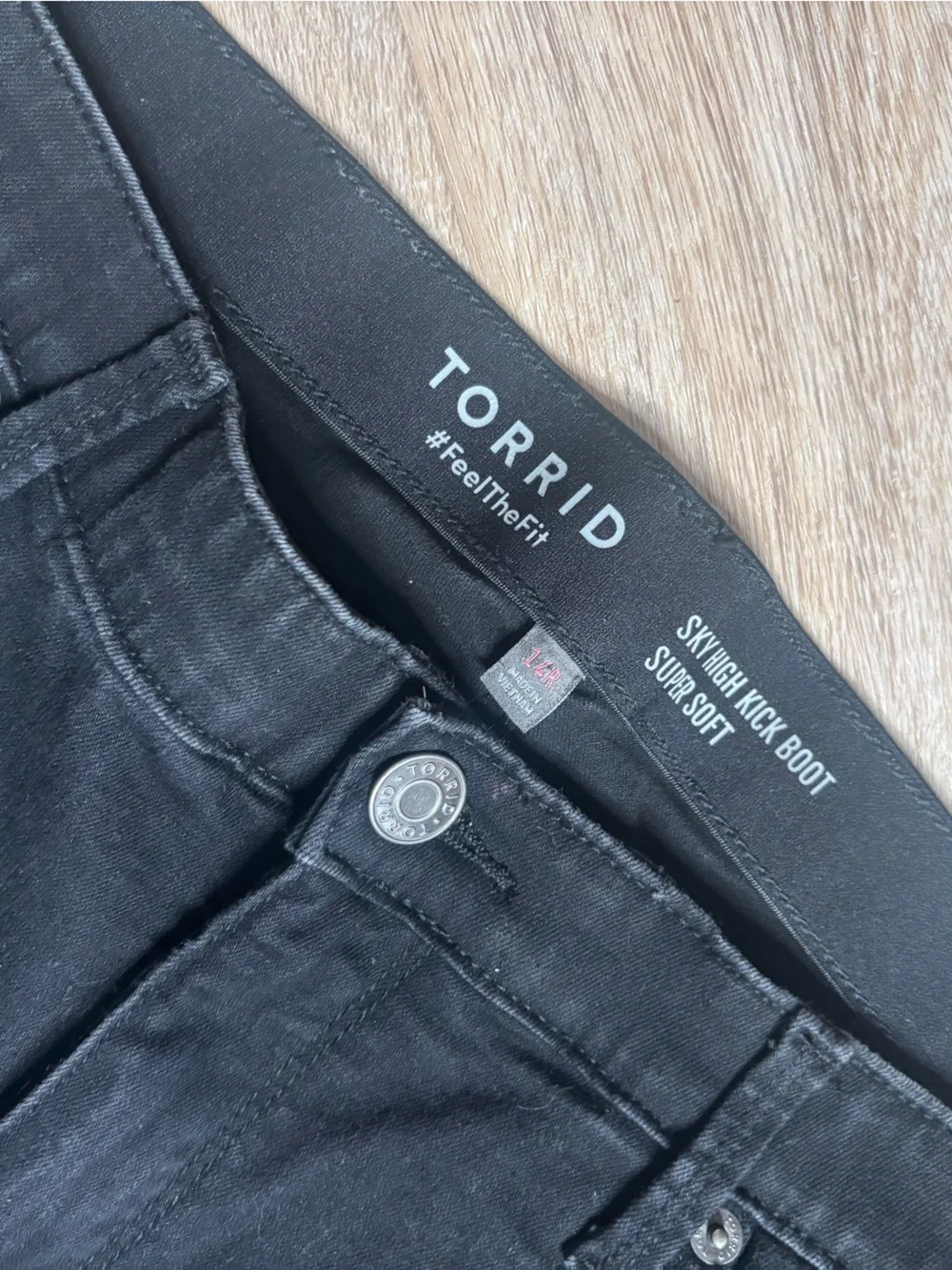 Torrid Black Sky High Kick Boot Super Soft Jeans Size 14R